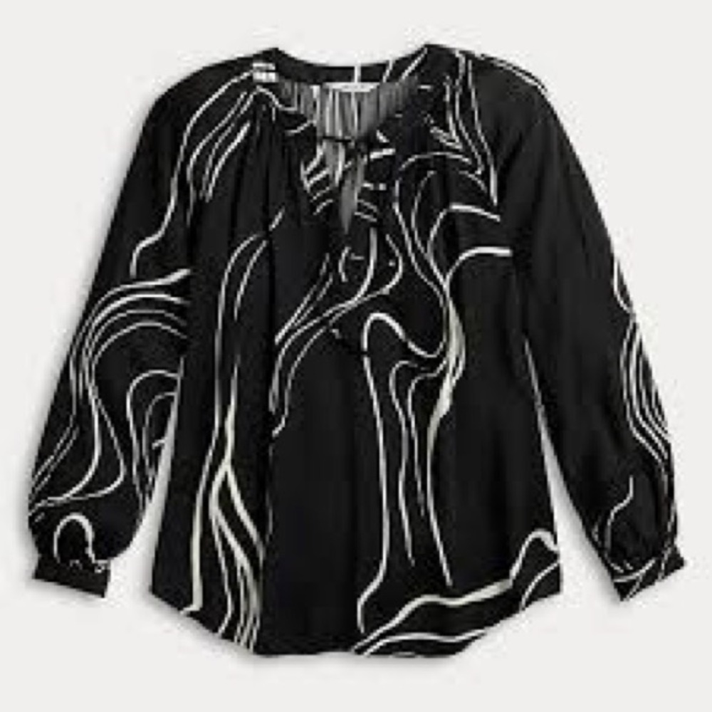 Nine West Elegant Black and White Women's Top